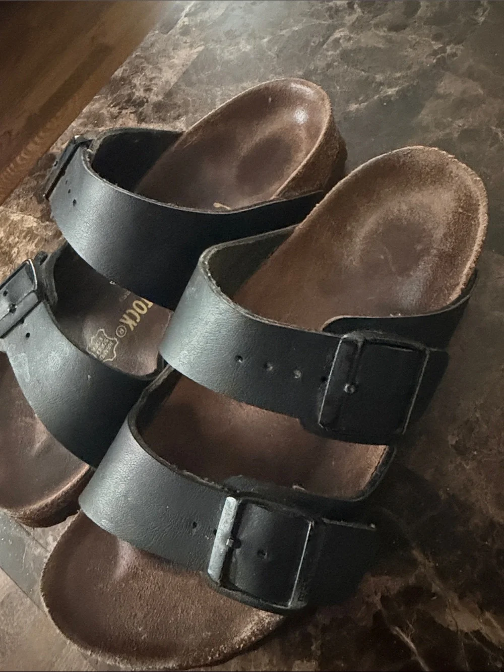 Birkenstock Kids Arizona Double-Buckle Sandal - Black Brown Footbed